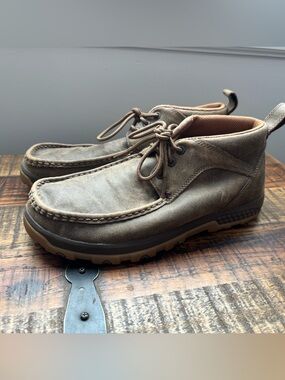 Twisted X Men\'s Tan Brown Leather Crossover Driving Mocs, Chukka Boots Size 8.5M TWISTED X Adult Male Driving Moccasins, Color: Softy Black  main image 3